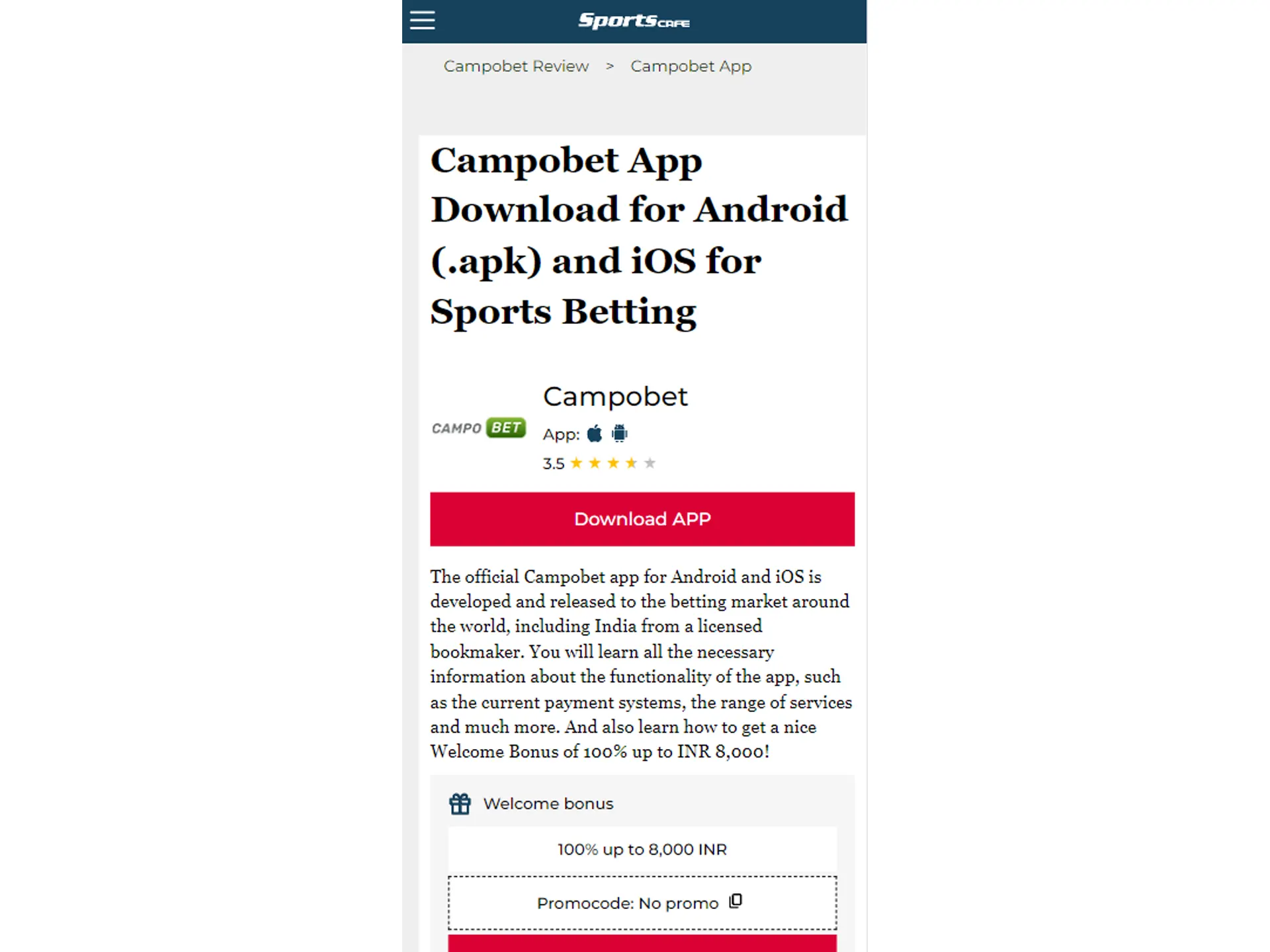Campobet android app
